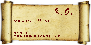 Koronkai Olga névjegykártya